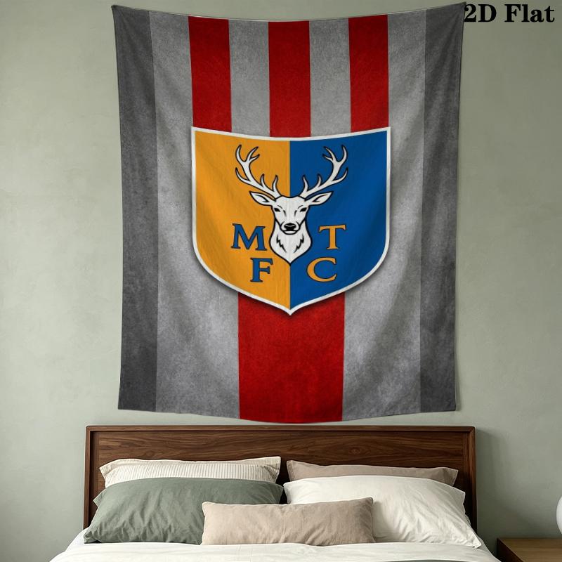 Mansfield Town Fc Wall Tapestry Aesthetic Wall Hanging Printed Fabric Blanket Decorative Tapestries For Bedroom Living Room Home Decor