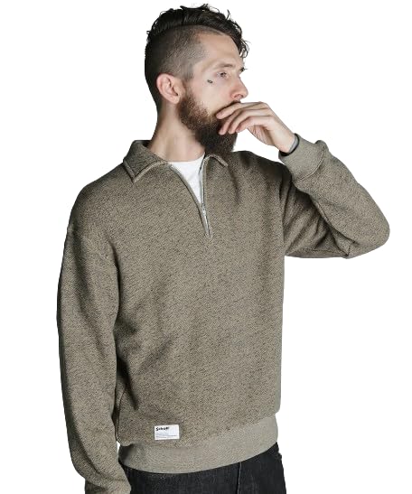 

Schott SALT AND PEPPER HALF ZIP SWEAT, Men s, Size S, 040, Beige, 782-4232011