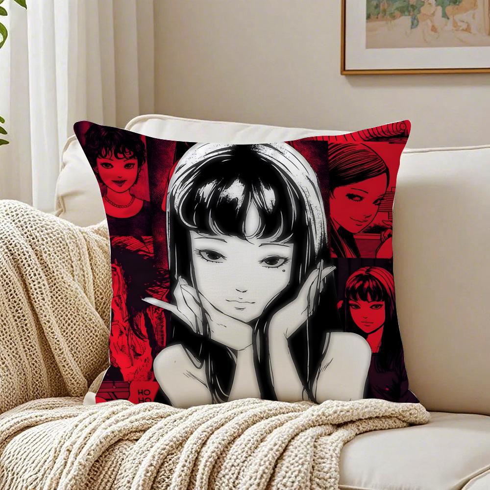 

Creepy Japanese Manga TTomie Cushion Cover Pillowcase Antidustmite living Room Sofa Decor Cushion Room 30X30cm