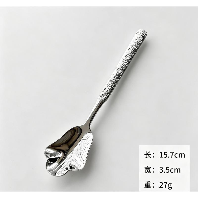 Stainless steel spoon creative dessert spoon stone shell spoon ice cream spoon spoon spoon eating spoon stirring spoon