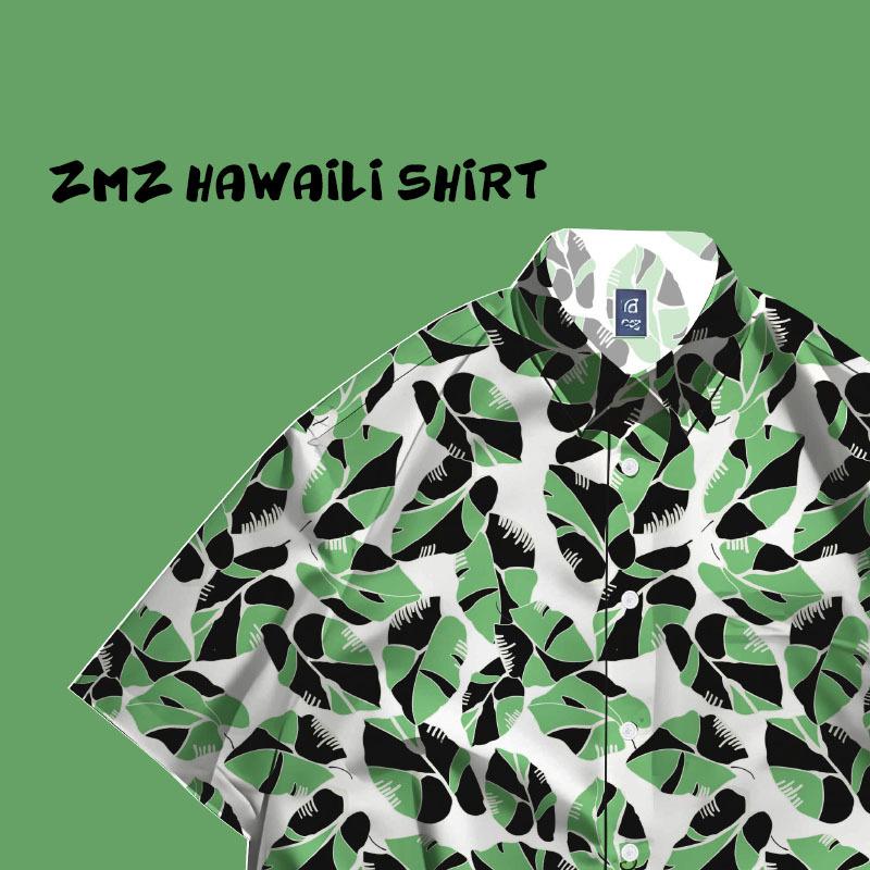 Japanese South East Asia Summer Short Sleeve Flower Shirt Men'S And Women'S Retro Ruffian Handsome Hawaiian Beach Couple Loose Shirt Men'S