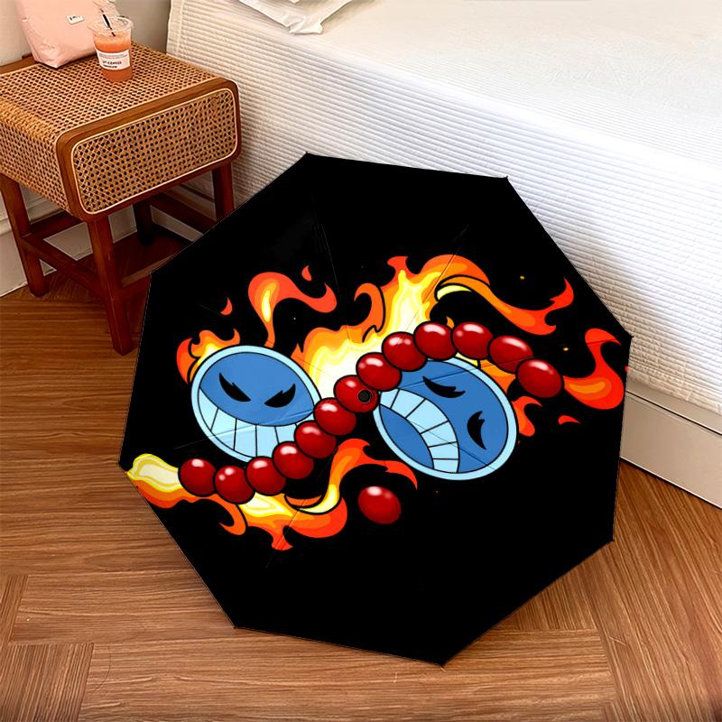 1 PC Automatic Folding Umbrella - Anime One Piece Pattern Portable Foldable Design With 8 Ribs Christmas Birthday Gifts