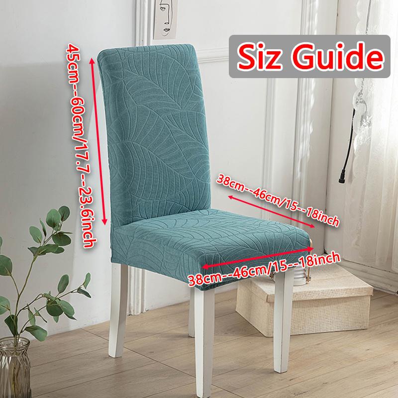 1Pcs Jacquard Leaf Stripe Chair Cover For Dining Room Wedding Banquet Stretchy Water Repellent Chair Protector Chair Slipcover