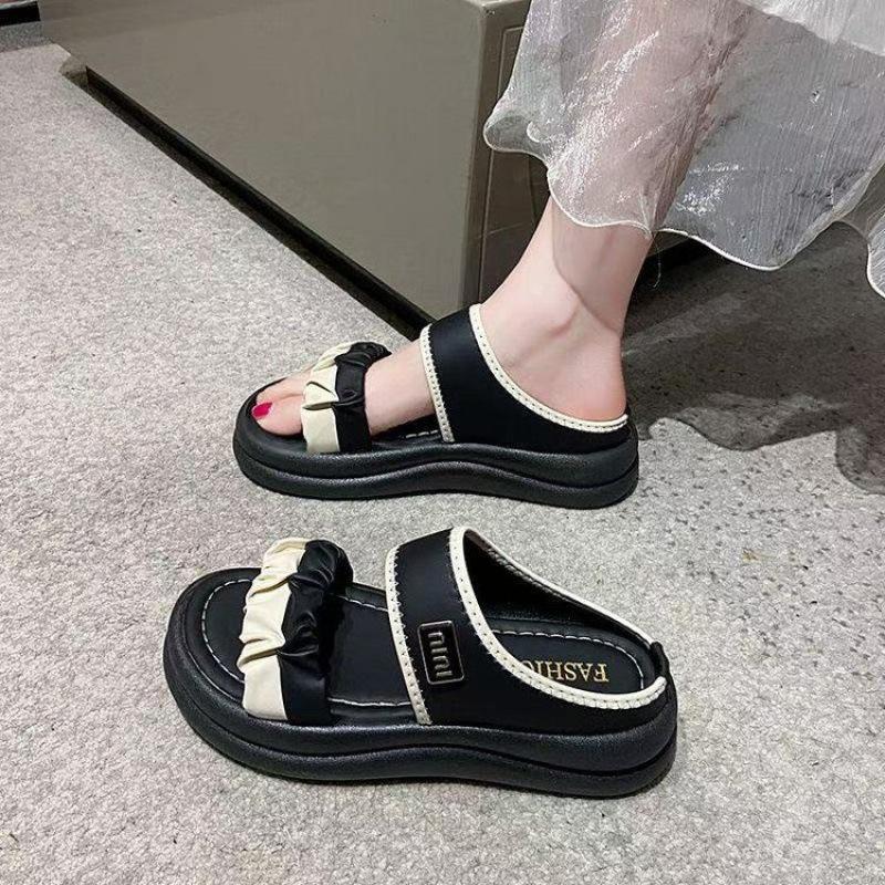 

French super fire with skirt sandals women s summer wear 2025 new soft-soled non-slip not tired feet beach cool slippers 35