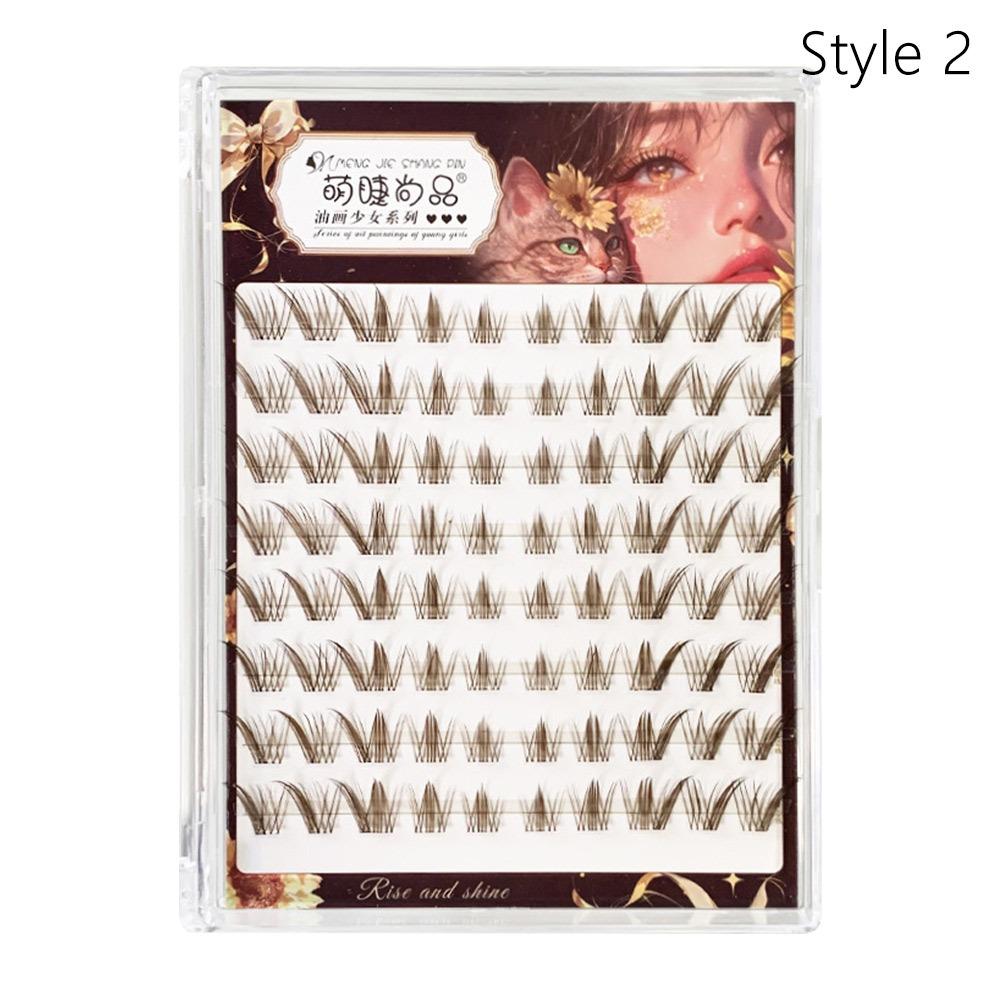 

Эффект лисьего глаза Самоклеящиеся пучковые ресницы Мягкие пушистые сегментированные ресницы DIY Наращивание ресниц Style 2