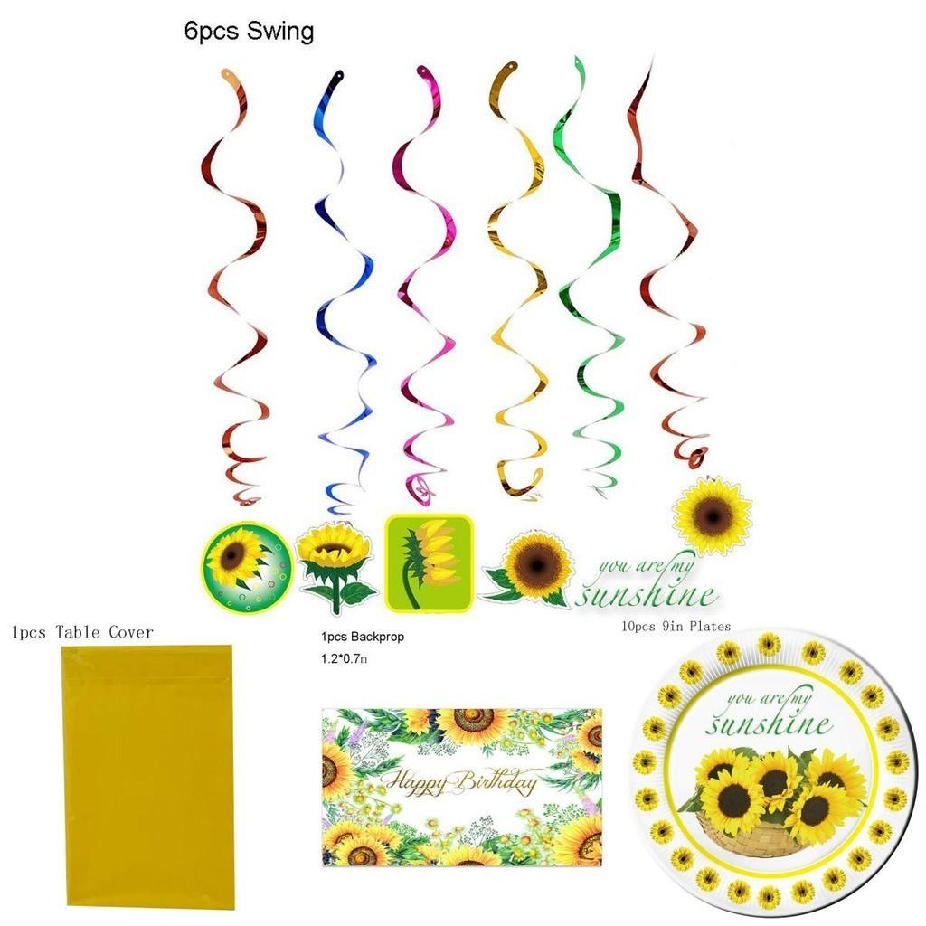 Cheerful Sunflowers Theme Party Decoration Set For Memorable Baby Showers And Kids Birthdays