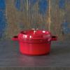 Staub Cocotte rund, Kirsche, großer handgegossener Emaille-Topf, IH-kompatible japanische La Cocotte rund „Pico 30 cm“ [Autorisiertes Produkt] 40509-861
