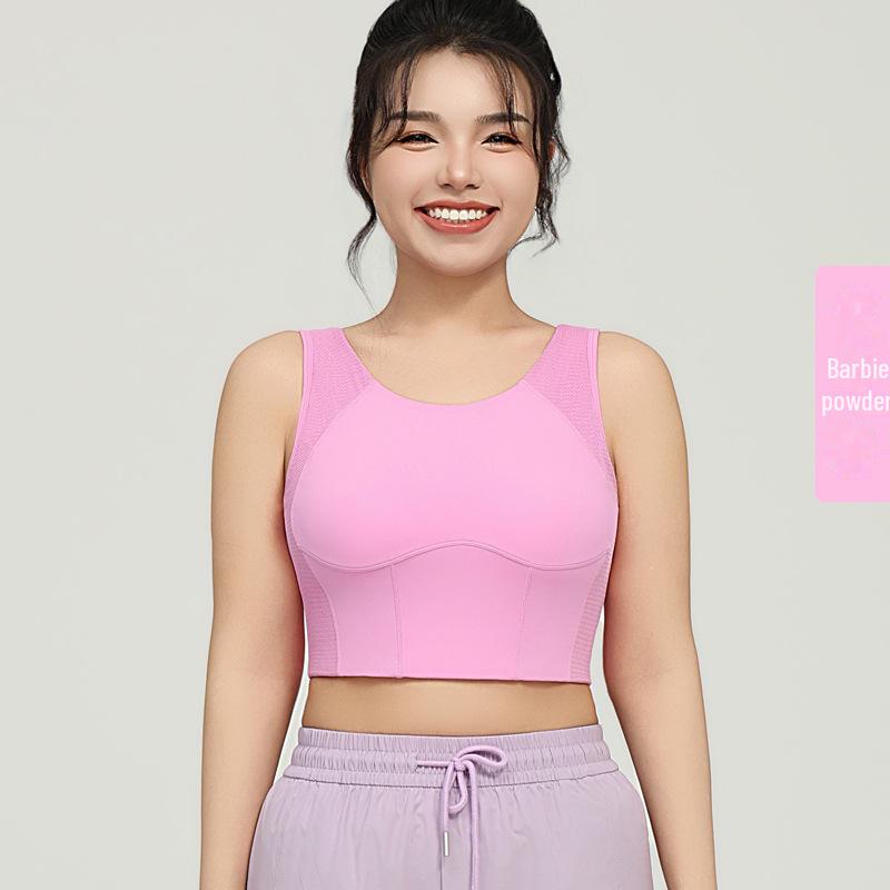 High-Strength One-Piece Sports Vest Bra: Large Size Yoga & Fitness Support