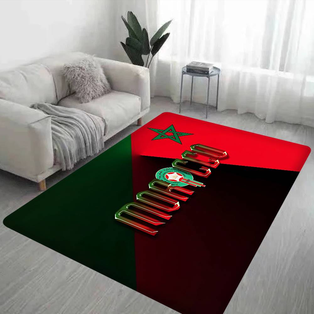 Morocco Map Flag Room Mats Anti-slip Absorb Water Long Strip Cushion Bedroon Mat Household Carpets