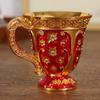 European Light Luxury Handle Cup, Alloy Relief Mini Vodka Glass, Portable Vintage Goblet, Creative Home Table Decoration, 1pcs