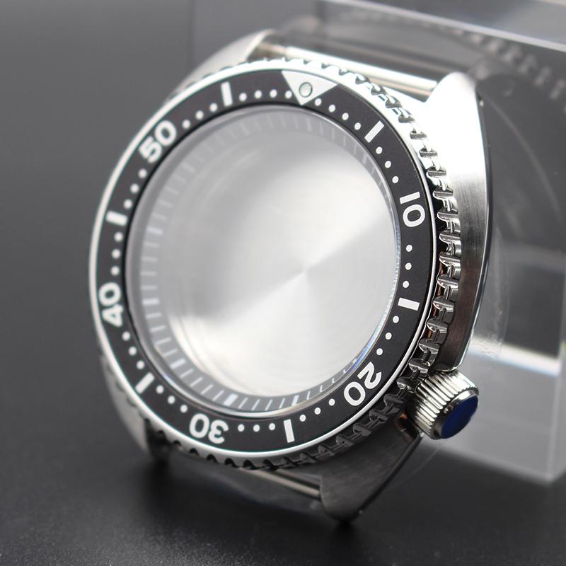 45mm Diving Watch Case 316L Stainless Steel For Turtle Abalone Seiko NH35 NH36 NH38 NH34 Movement 28.5mm Dial Sapphire 120clicks