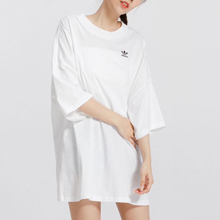 Women's T-Shirt Adidas Originals Drop Shoulder Sleeve T Shirt Women's White