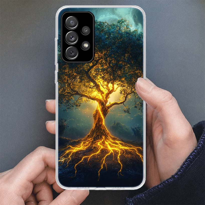 Tree of Life Space Phone Case For Samsung Galaxy A17 A16 A56 A15 A55 A14 A54 A13 A53 A36 A35 A34 A33 A26 A25 A24 A23 A05S A04S G