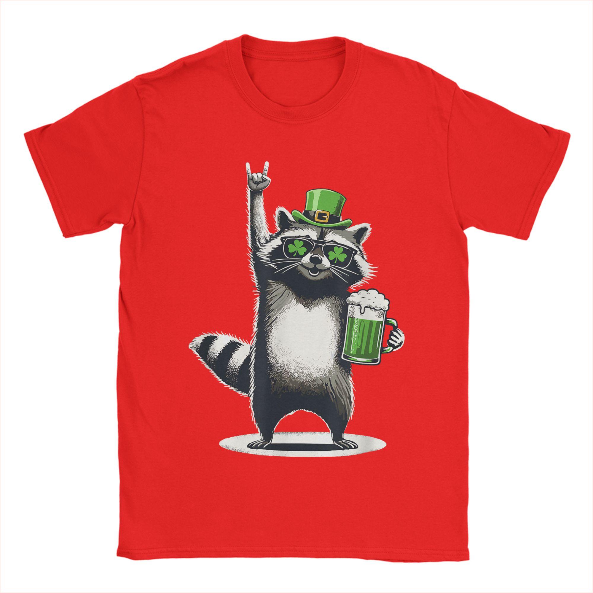 

Raccoon St Patricks Day TShirt Unisex Be Vintage 100 Cotton Tee Shirt O Neck Short Sleeve T Shirt Birthday Present Tops S