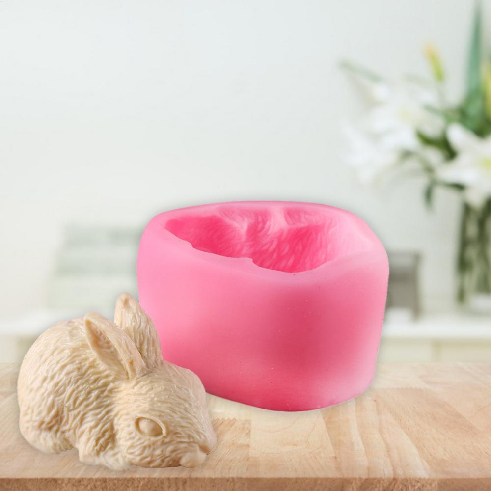 Easter Bunny Fondant Silicone Mould Car Aromatherapy Gypsum Spreading Stone Mold Cake Decorating Baking Tool