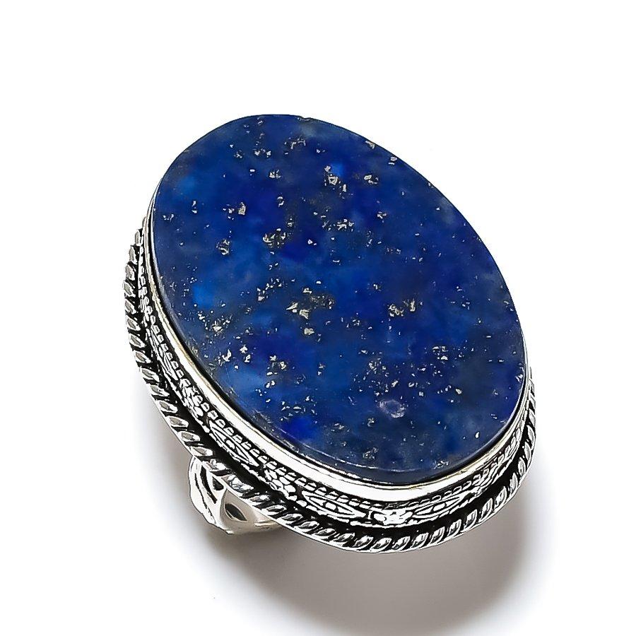 Lapis Lazuli Gemstone handmade 925 Sterling Silver gift Jewelry Ring Size 9 F4b77