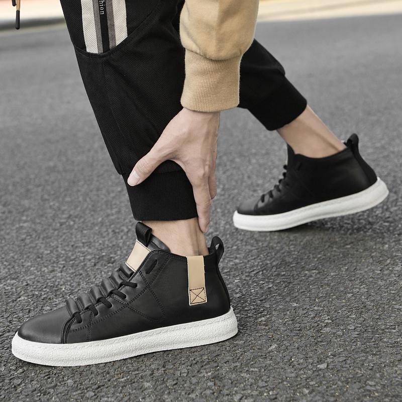 Fashion Men White Outdoor Boots Comfortable Boots Men Outdoor High Quality Leather Ankle Boots Fashion Comfortable Waterproof Men Shoes