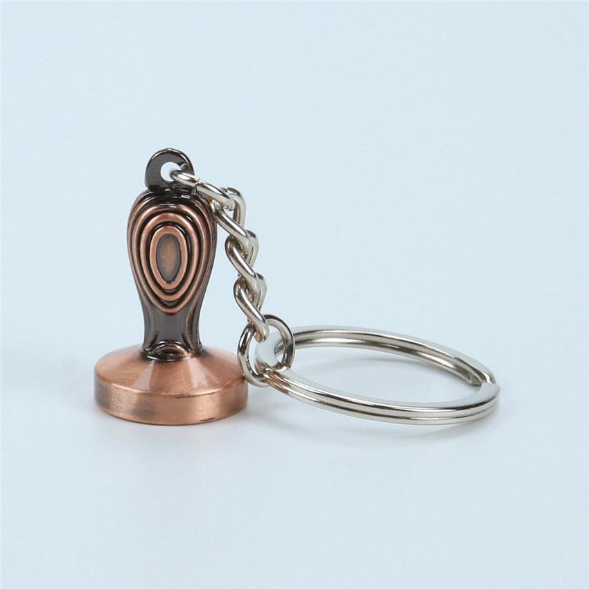 Creative Barista Coffee Tamper Keychain Coffee Machine Handle Moka Pitcher Keyring Portable Coffeeware Espresso Accessories Gift