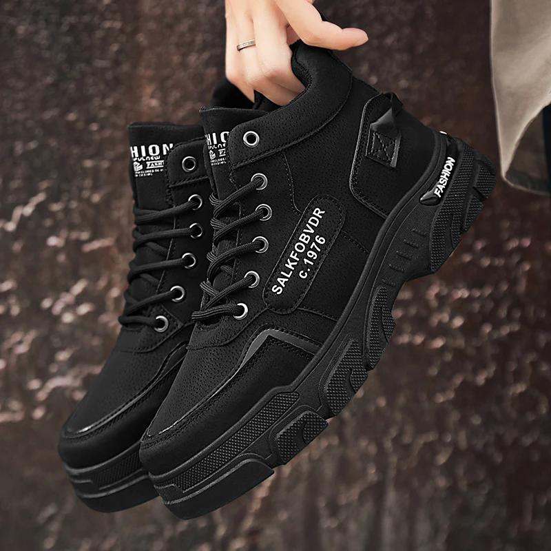 Men's Boots Military Shoes Booties Man Brown Boot Work & Safety Shoes Casual Sneakers Mens Ankle Boots Leather Dress Booty Man