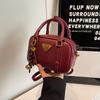 Winter retro portable red bag women's new fashionable versatile small square bag simple versatile messenger women's bag