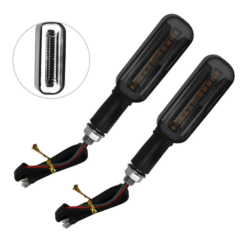 

Указатели поворота мотоцикла, 12 светодиодных сигнальных ламп DRL, сигналы проточной воды, 2 в 1, поворотник, задний фонарь белый