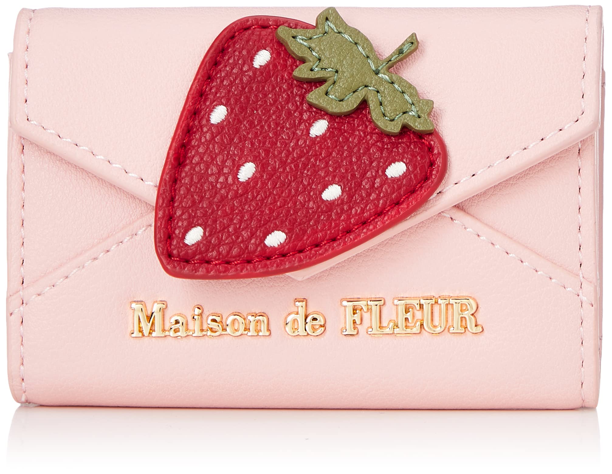 

de Travel Card Sleeve Strawberry Letter Key Case Розовый [Maison Fleur]