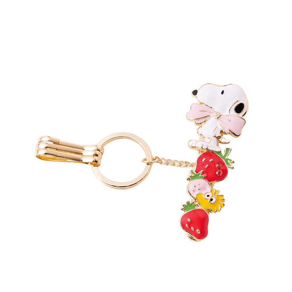 

PEANUTS Сумка Клипса для ключей СНУПИ в клубнике Клипса для ключей Держатель для ключей Шарм для сумки [Три карата]