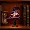 Talos Stained Glass Witch Hat Lamp, Handcrafted Retro Resin USB Powered Gothic Wizard Hats Night Light, Halloween Home Decor Accent Lamps for Bedroom