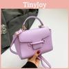 Color Solid Pu Crossbody Bag Women With Lock Closure Mobile Pocket Use Casual