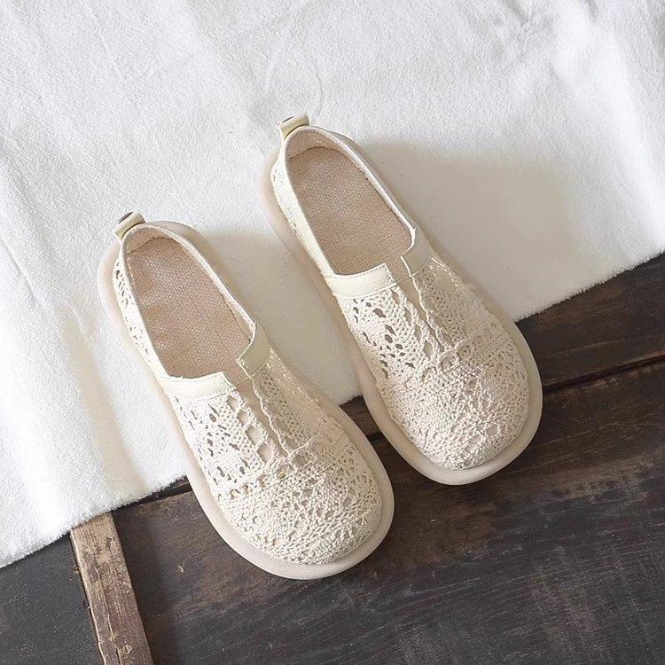 Mori retro sandals women's spring and summer 2025 lazy one-pedal fisherman shoes pregnant women's casual mesh breathable single shoes