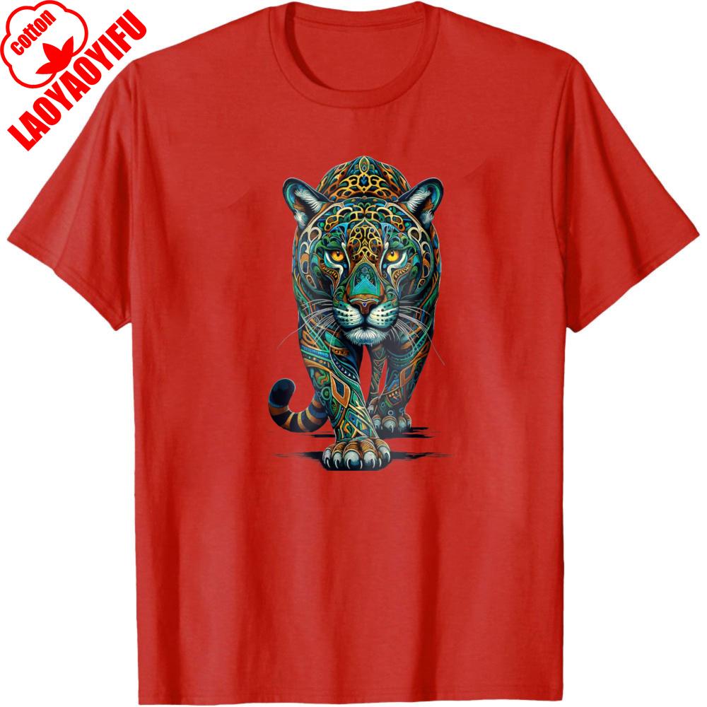 Colorful Leopard Animal Print Summer Casual Men TShirt Cotton Slim Fit Fashion Aesthetic Gift for Him Wild Nature Design Tops