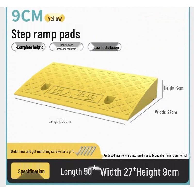 Uphill Step Mat: Plastic Slope Curb Car Sill and Speed Bump