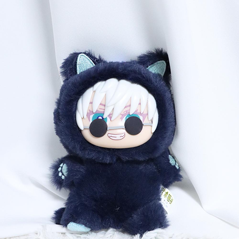 15cm Weiche Jujutsu Gojo Katze Plüschtiere Film Kuscheltiere Niedliche Vinylpuppen Kinderspielzeug Mädchen Fans Geburtstagsgeschenke Taschenanhänger 15cm schwarz