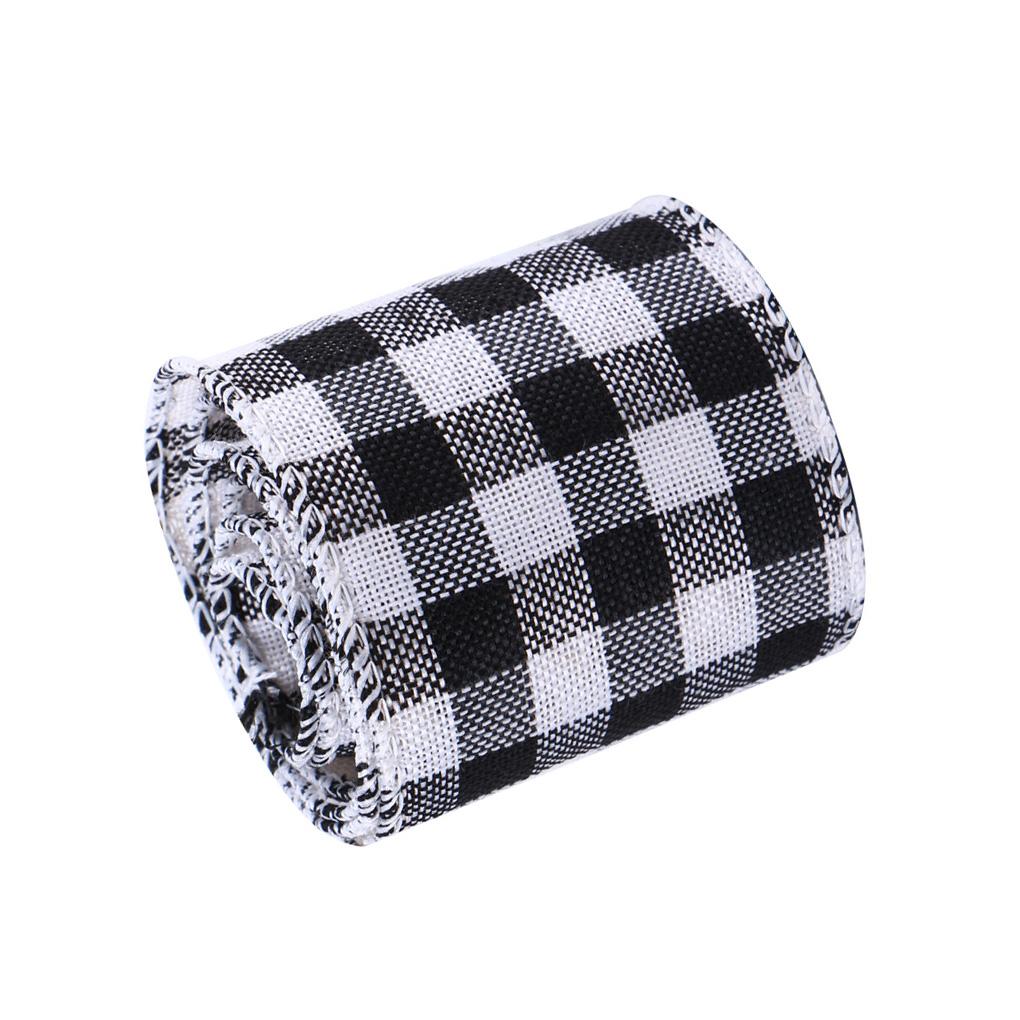 Polyester Gingham Wrapping Ribbon Plaid Burlap Ribbon Christmas Crafts Decoration Braid