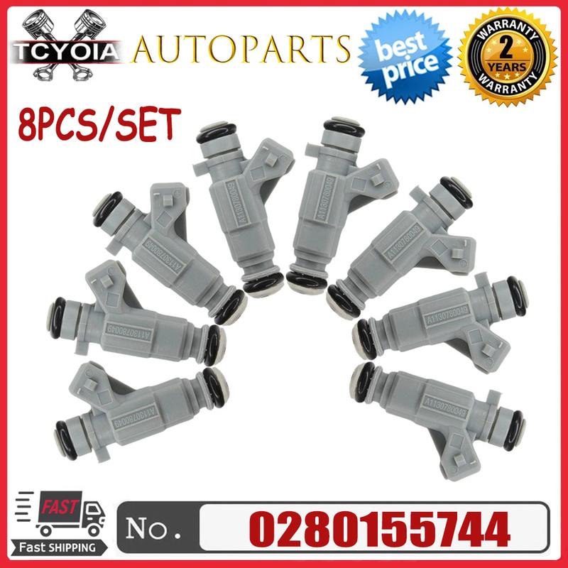 

8pcs/lot 0280155744 Fuel Injectors For Mercedes-Benz CLK430 E430 ML430 S430 4.3L SL500 CL500 5.0L 1998 1999 2000