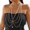Baroque Style Faux Pearl Pendant Necklace Minimalist Design Body Jewelry  Sweater Accessories
