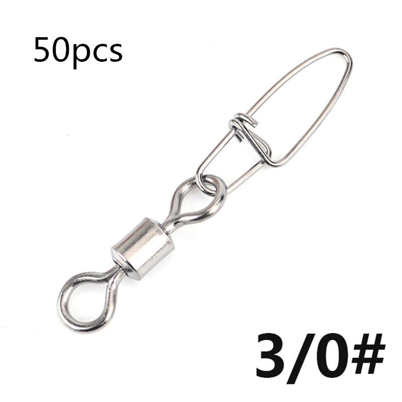 

Манометр FTK, 50 шт., аксессуары для рыбалки на щуку, соединительный штифт, вертлюг из нержавеющей стали, карабин, приманка, вертлюг, снасти 3/0-50PCS