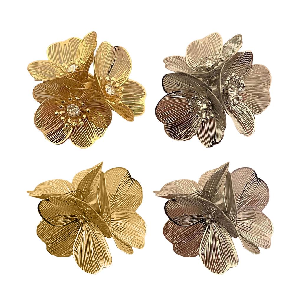 Elegant 3D Floral Rings for Women Vintage Styles with Waterfall Fishtail Designs and Stylish Diamonds Daily Use