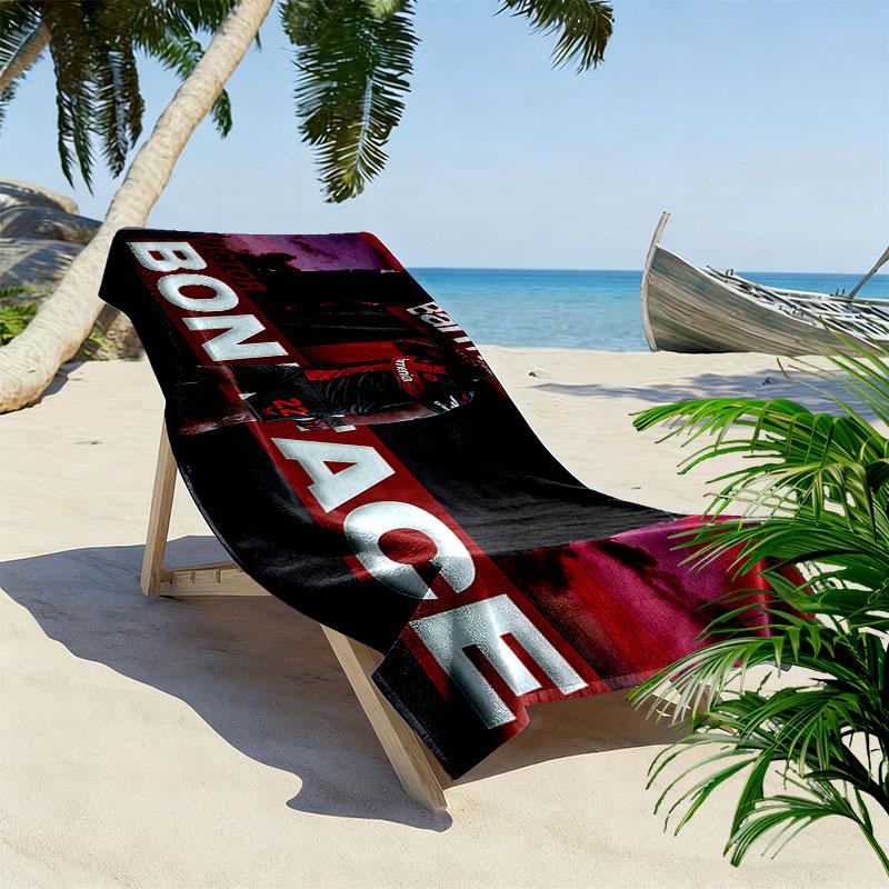 Victor Boniface Print Beach Towel, Large Soft Quick Dry Towel for Beach Camping Swimming