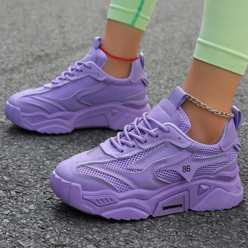 Spring Women's Sneakers Green Breathable Mesh Platform Chunky Sneakers Women Sports Shoes Thick Sole Walking Sneakers Woman Shoe
