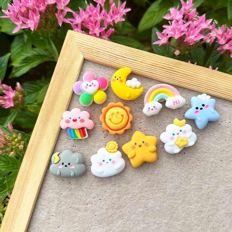 

10pcs Creative Push Pin Cloud Rainbow Sun Softboard Felt Photo Wall Message Board China Mainland