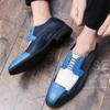 Men's Fashion Wedding Party Derby Shoes Men British Patchwork Lace-up Casual Business Shoes Mens Dress Office Oxfords Flats