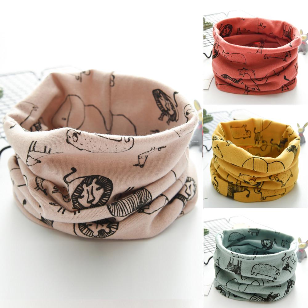 

Новый осенне-зимний шарф с рисунком для мальчиков и девочек, хлопковые шарфы с уплотнительным кольцом на шею винный