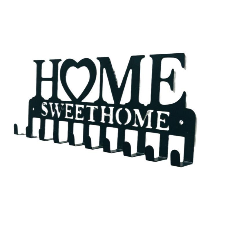 Home Key Holder Wall Mount Iron Geometric Decor For Office Organization