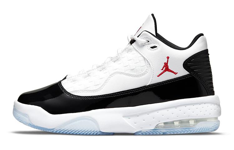 

Jordan Max Aura 2 Synthetic Leather Abrasion Resistant Mid top Children s Basketball Shoes White Black Blue Unisex CN8094-102 36