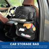 Autositz-Rückenlehnen-Aufbewahrungstasche Faltbarer Esstisch Tablettablage Hängende Tasche Große Kapazität Mehrere Taschen Rücksitz Leder-Organizer