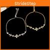 Geometric Cross Charm Adjustable Bracelet With Zircon Stone For Womens Fashion Accessories