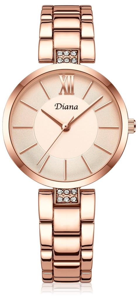 2025 [DIANA] Women's Analog Waterproof Watch ZJ0001, Cute and Simple, Made in Japan Movement, Stylish and Popular Gift (Rose Gold)