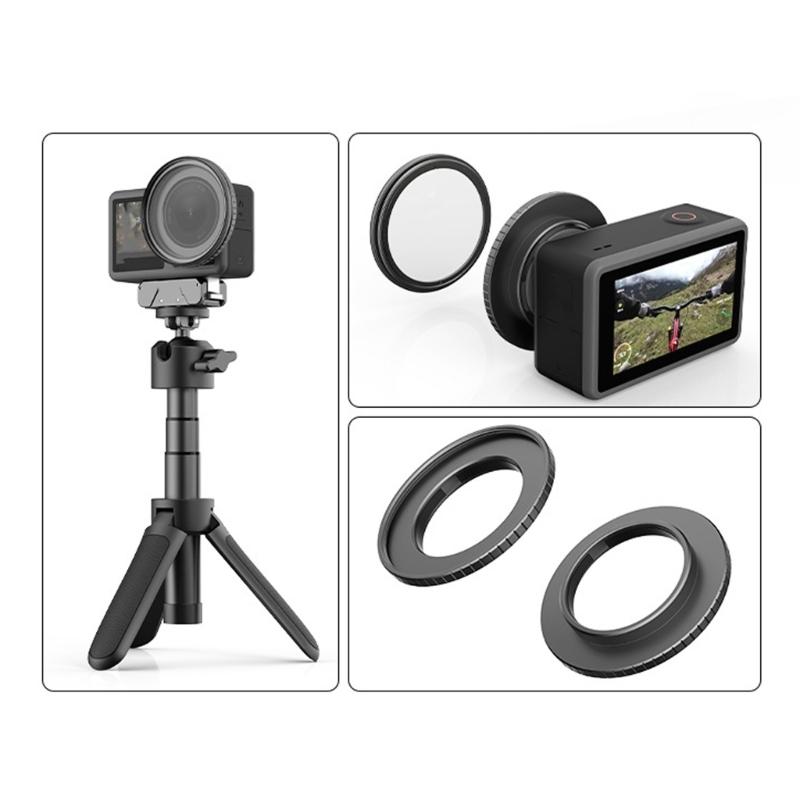 Universal 49mm Filter Mount Adapter For Action Camera Lightweight Aluminum Alloy For ND CPL Lens Creative Shoot Effects
