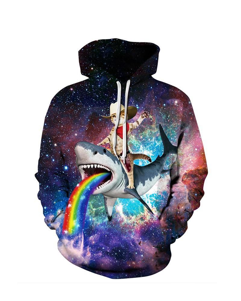 New manufacturer supply jacket 3D digital printing sweater hoodie men's loose casual sweatshirt